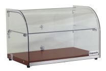 Exquisite CD45-W Curved Glass Ambient Counter Top Display Cabinet (Elegant Walnut Colour)