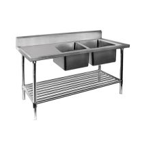 F.E.D DSB6-1800R/A 1800mm Stainless Steel Double Right Sink Bench with Pot Undershelf