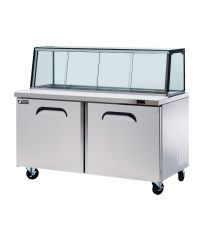 Fresh FSU60GC 2 Stainless Steel Doors Glass Canopy Salad & Noodle Bar